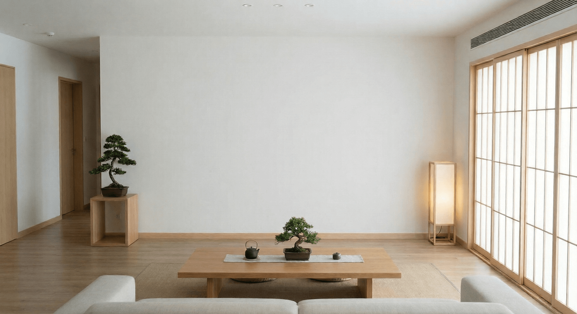 Virtually staged room after